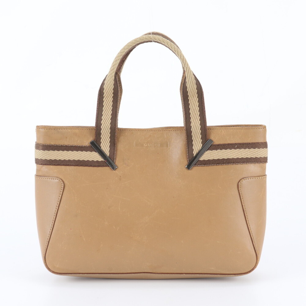 Gucci 73984 Leather Handbag Tote Bag Brown Brand Women's